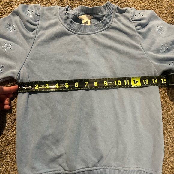 H&M Women’s Baby Blue Broderie Anglaise Crewneck - Picture 6 of 6